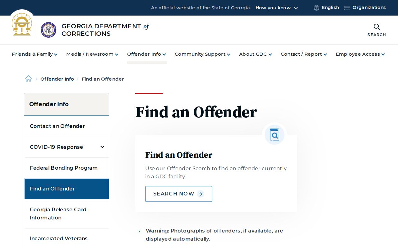 Georgia Department of Corrections Butts County state-sentenced offender search