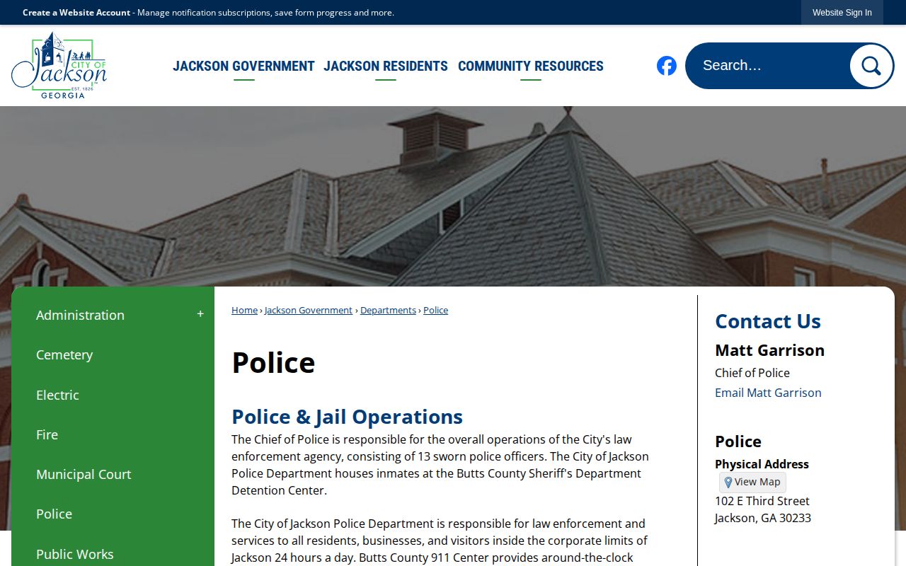 Jackson Police Department and Butts County Jail booking destination
